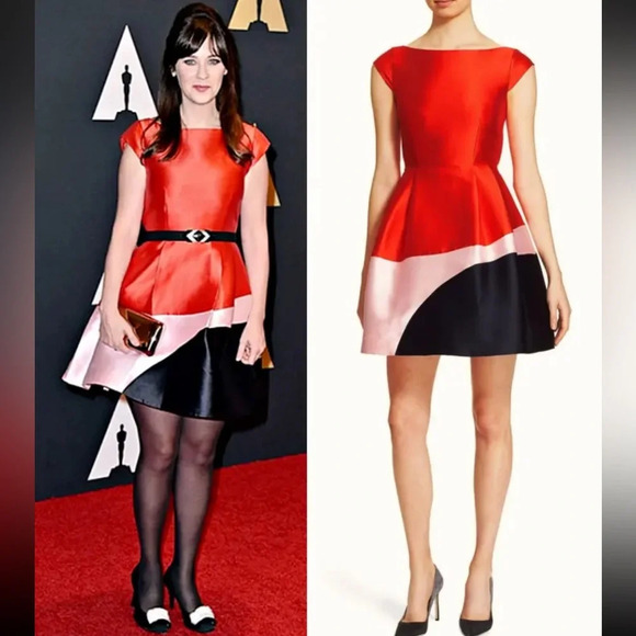 Kate Spade Do Wonder Fit and Flare Colorblock Cap Sleeve Keyhole Back Dress - Picture 3 of 11